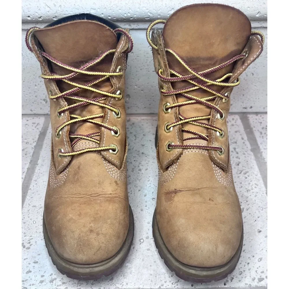 Timberland Boys Kids Youth 6 inch Leather Ankle Boots “Butter Timbs” Size 5